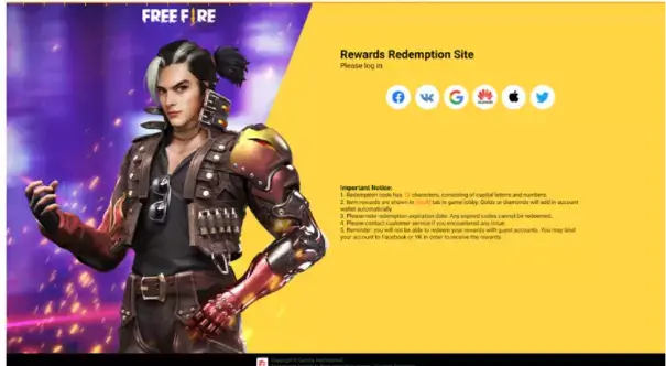 Official Website to Redeem Free Fire code