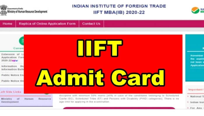 IIFT Admit Card download link